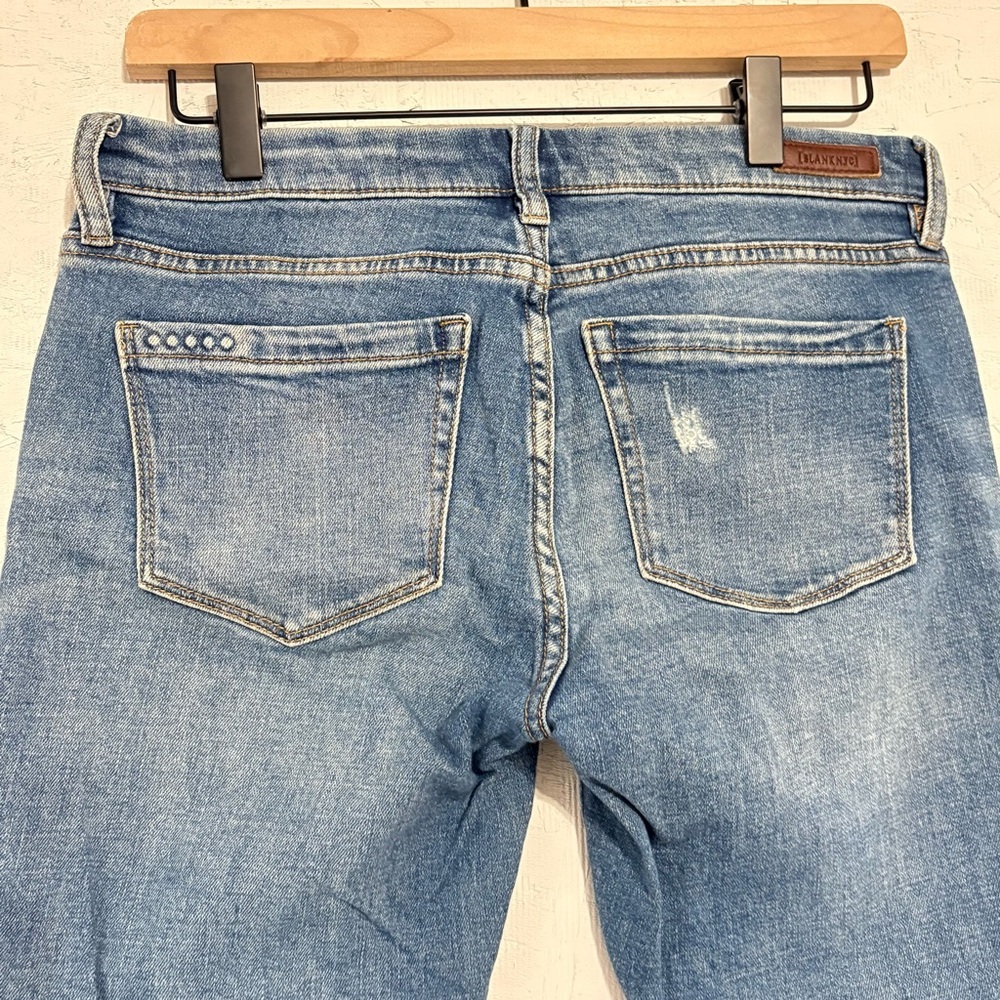 Blank NYC Light Blue Distressed Ankle Cropped Skinny Jeans MidRise Raw Hem Sz 27 - Picture 12 of 14